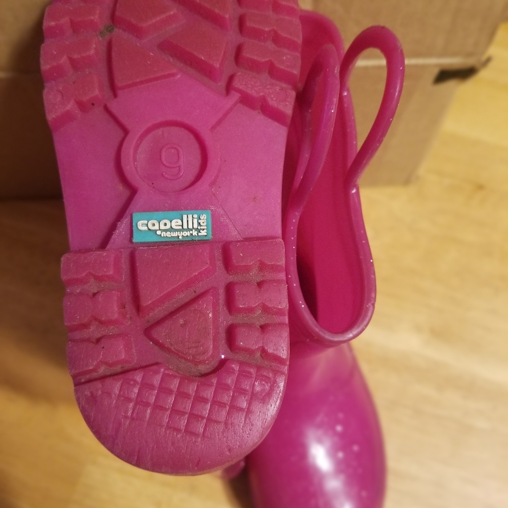 Capelli kids pink sparkly jelly rain boots